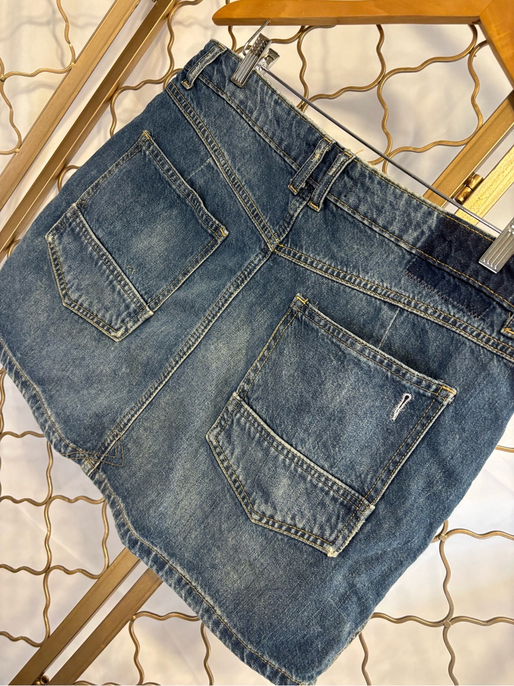 We The Free by Free People Anthropologie Denim Mini Skirt in Faded Blue size 32 - Picture 6 of 12